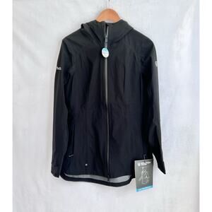 NWT Kuhl Women Stretch Voyagr Waterproof Jacket SMALL Black Out Rain Lightweight